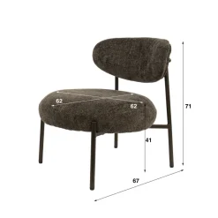 WoonStijl Fauteuil Round - Tissee cargo bruin