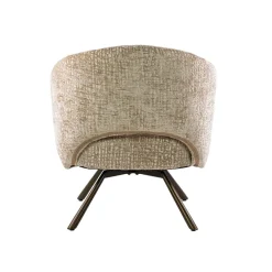 WoonStijl Fauteuil Salon Cross draaibaar Monti zand- frame bruin