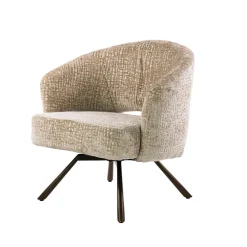 WoonStijl Fauteuil Salon Cross draaibaar Monti zand- frame bruin