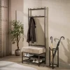 WoonStijl Garderobebank Luno 70cm Drift bruin