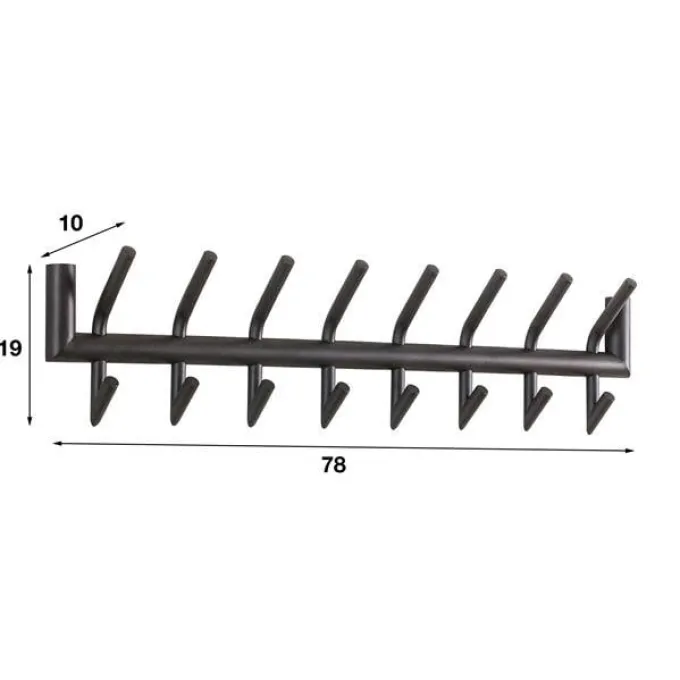 WoonStijl Garderobe 2x8 haaks ronde buis