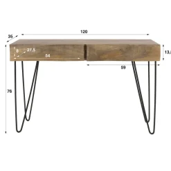WoonStijl Hal-/kaptafel Ocean 2 lades mango zand
