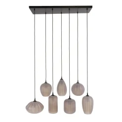 WoonStijl Hanglamp Altura 4+3-lichts Sienna bruin-frosted
