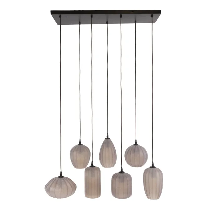 WoonStijl Hanglamp Altura 4+3-lichts Sienna bruin-frosted