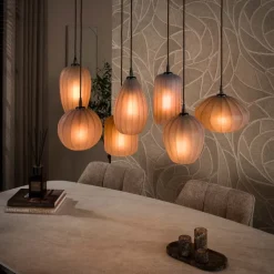 WoonStijl Hanglamp Altura 4+3-lichts Sienna bruin-frosted
