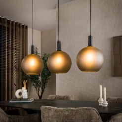 WoonStijl Hanglamp Bubble Frosted 3-lichts grijs