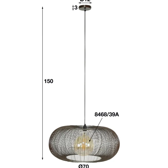 WoonStijl Hanglamp Ø70 copper twist