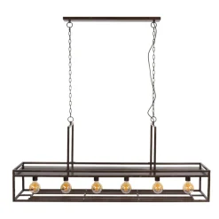 WoonStijl Hanglamp Decorate 6-lichts urban bruin