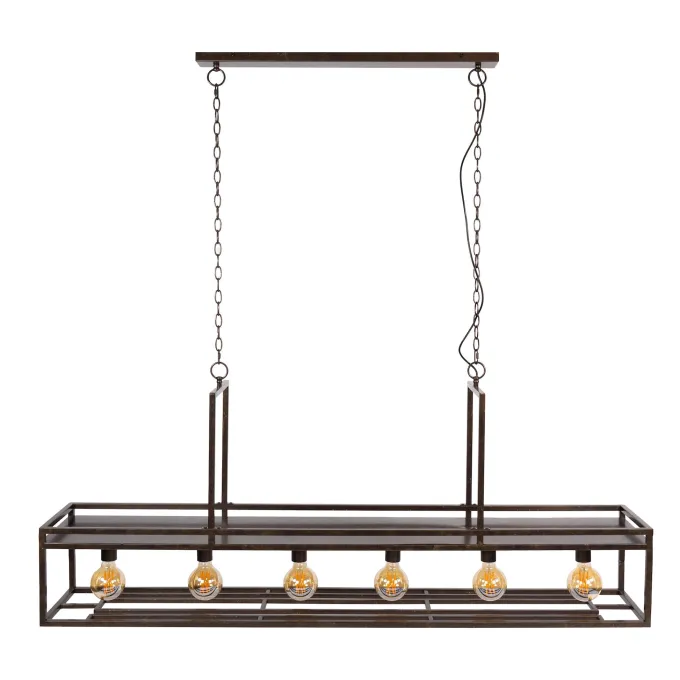 WoonStijl Hanglamp Decorate 6-lichts urban bruin
