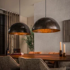 WoonStijl Hanglamp Dome 2-lichts Ø60cm Urban Bruin