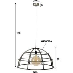 WoonStijl Hanglamp Ø70 dome / Oud zilver