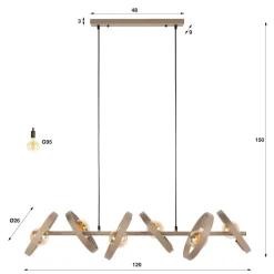WoonStijl Hanglamp Hover 6-lichts beige