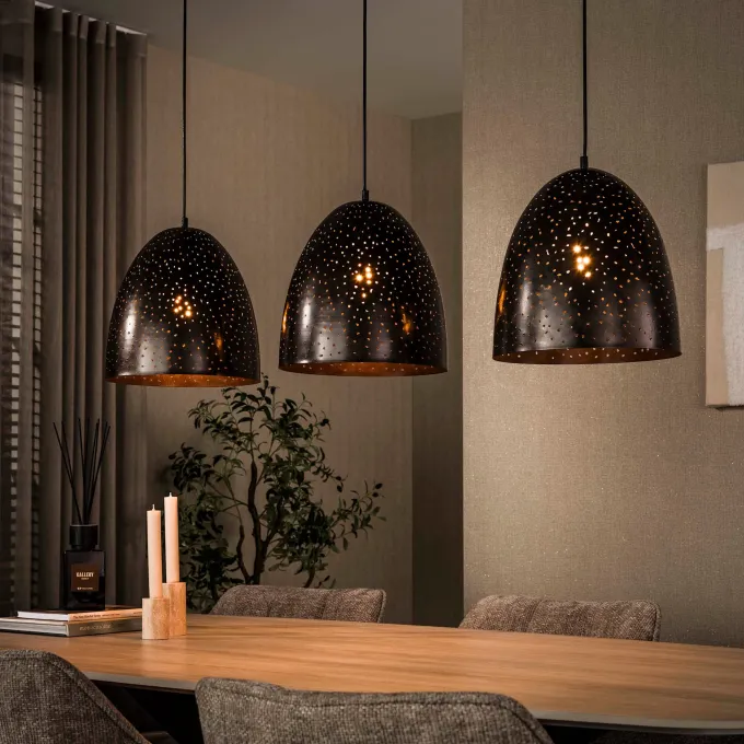 WoonStijl Hanglamp kosmos 3 lichts Urban bruin