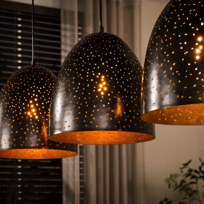 WoonStijl Hanglamp kosmos 3 lichts Urban bruin