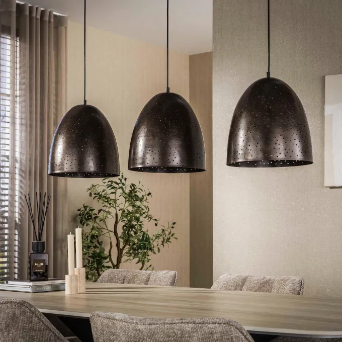 WoonStijl Hanglamp kosmos 3 lichts Urban bruin