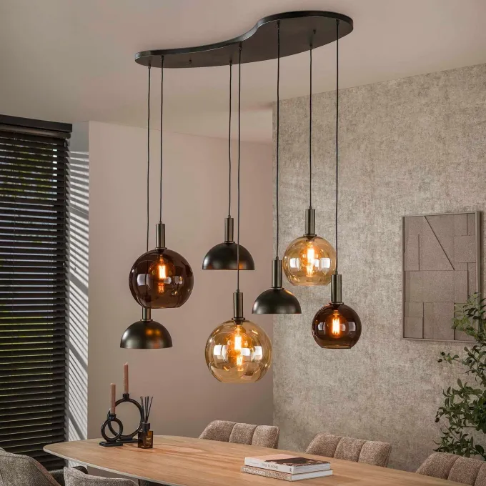WoonStijl Hanglamp 4+3L Cluster