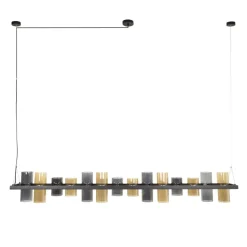 WoonStijl Hanglamp 14L cylinder mixed glass