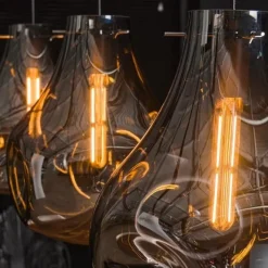 WoonStijl Hanglamp 3L dent glass