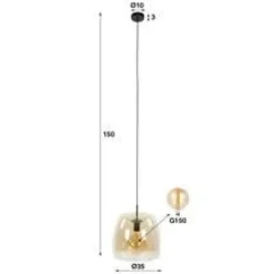 WoonStijl Hanglamp 1L drift glass Smoke grey
