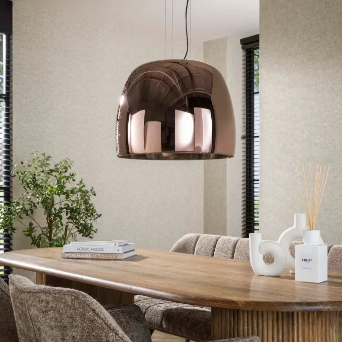 WoonStijl Hanglamp 1L drift XL glass Koper