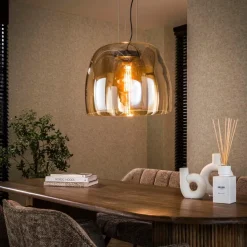 WoonStijl Hanglamp 1L drift XL glass Amber