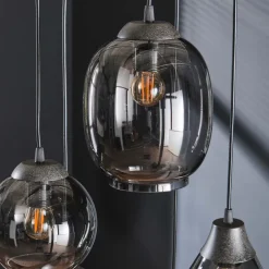 WoonStijl Hanglamp 5L getrapt mix chromed glas