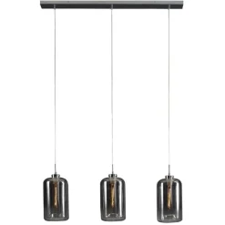 WoonStijl Hanglamp 3L Glass Metallic Grey