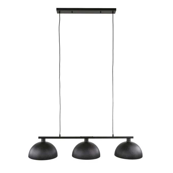 WoonStijl Hanglamp 3L halfronde kap-ribbel