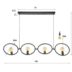 WoonStijl Hanglamp 4L Loop