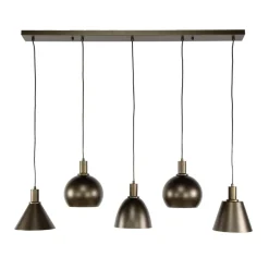 WoonStijl Hanglamp 5L Metallo mix Sienna bruin