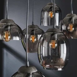 WoonStijl Hanglamp 4+3L mix chromed glas