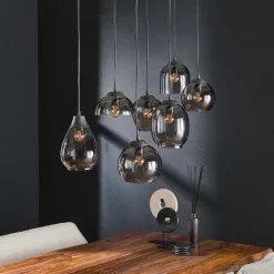 WoonStijl Hanglamp 4+3L mix chromed glas