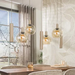 WoonStijl Hanglamp 4+3L Sfera beige