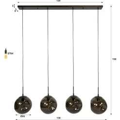 WoonStijl Hanglamp 4L stellar Sienna bruin