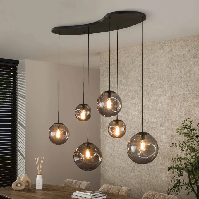 WoonStijl Hanglamp 6L Stellar Black