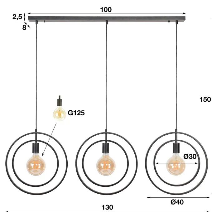 WoonStijl Hanglamp 3L Turn around
