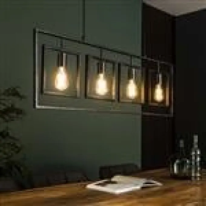 WoonStijl Hanglamp 4L Turn square / Charcoal