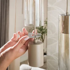 WoonStijl Hanglamp Lungo 5+4-lichts beige