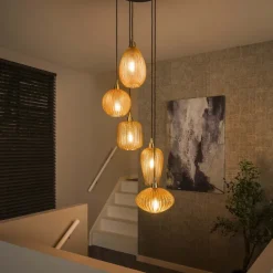 WoonStijl Hanglamp 5L V-shape pattern getrapt