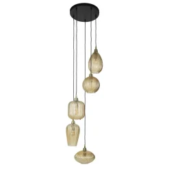 WoonStijl Hanglamp 5L V-shape pattern getrapt