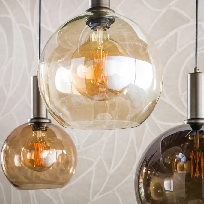 WoonStijl Hanglamp Moka 4+3-lichts Multi bruin
