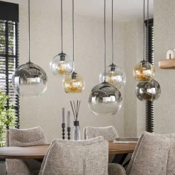 WoonStijl Hanglamp 4+3 multi globe XL