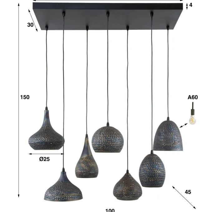 WoonStijl Hanglamp 4+3 punch mix