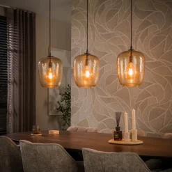 WoonStijl Hanglamp Python 3-lichts Amber glas