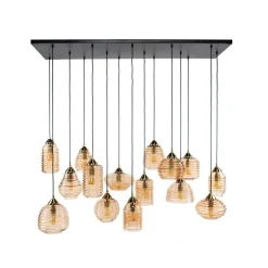 WoonStijl Hanglamp 5+5+5 rib glass