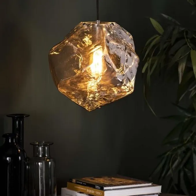 WoonStijl Hanglamp Rock Chromed Glas - Mondgeblazen Design