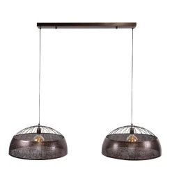 WoonStijl Hanglamp Screen open 2-lichts Ø60cm Antiek koper