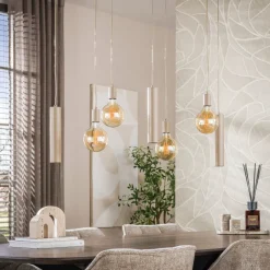 WoonStijl Hanglamp Senso 4+3-lichts Beige