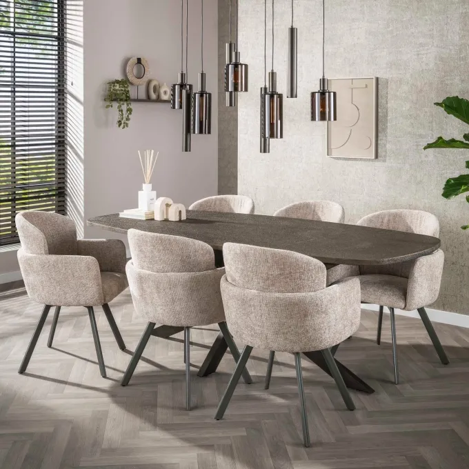WoonStijl Hanglamp Sepiora 5+4-lichts Sienna bruin