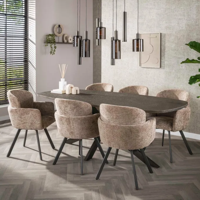WoonStijl Hanglamp Sepiora 5+4-lichts Sienna bruin